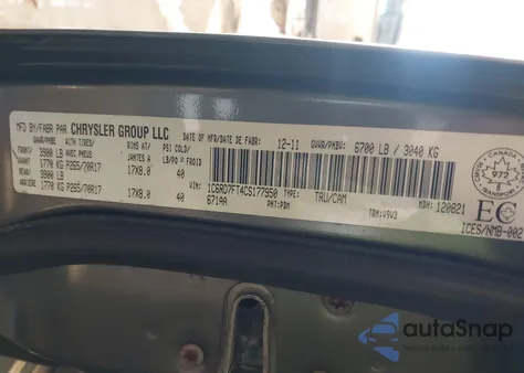 2012 Ram 1500 St z USA, uszkodzony, nr VIN 1C6RD7FT4CS177950